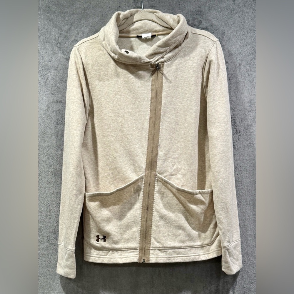 Under Armour Jacket UA Performance Coldgear Wrap Up Oatmeal Beige Womens Size M